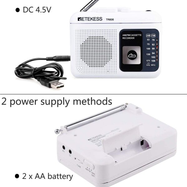 Retekess TR606 Tragbare Kassettenspieler und Tape Recorder Walkman – Bild 5